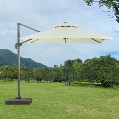 China Outdoor Commercial Custom 2.5m*2.5m Modern Aluminum Pole Garden Parasol Restaurant Umbrella With Logo Printing Parasol for sale