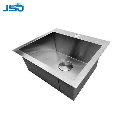 China Without Faucet Good Selling Large Single Kitchen Sinks Without Faucet Topmount Stainless Steel Sink for sale