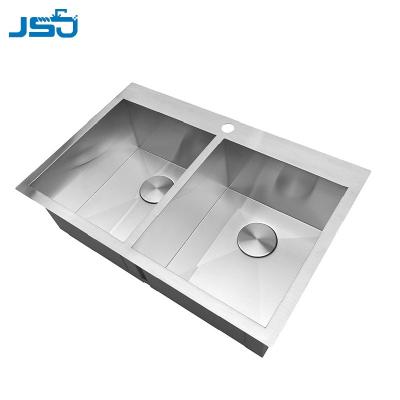 China Without Faucet Desgin Modern Rectangular 304 Stainless Steel Topmount Easy Mounted Kitchen Sink for sale