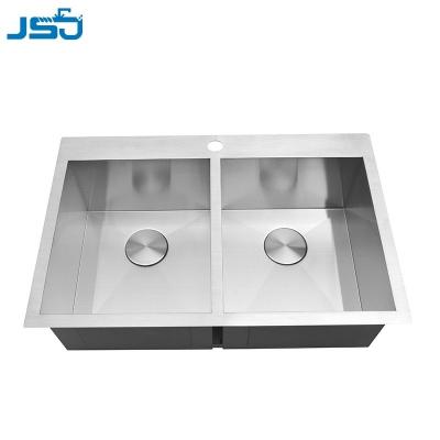 China Customized Single Bowl Two Hole Nano Shape Kitchen Stainless Steel Rectangular Sink Faucetless for sale