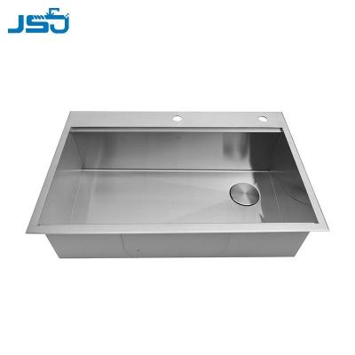 China Without Faucet Modern Handmade Single Bowl Stainless Steel Workstation Sink For Kitchen With Drain for sale