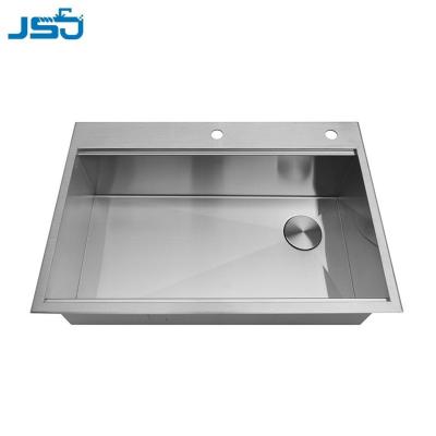 China Without Faucet Stainless Steel Kitchen Top Mount Single Bowl Workstation Sink With SUS304 for sale