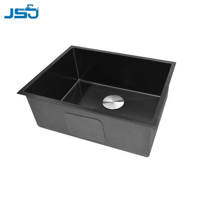 China Without Faucet Customized Single Bowl Nano Scratch Black Nano Scratch Resistant Handmade Kitchen Sink for sale