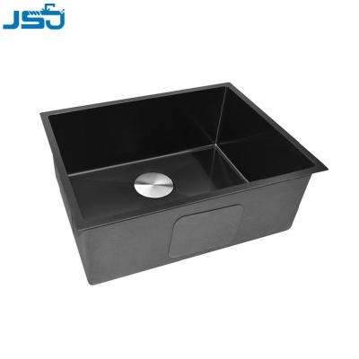 China Without Faucet Outdoor Handmade Kitchen Black Sink Single Bowl Brushed Nano Sink With Nanocoating for sale