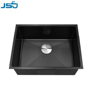 China Customized Single Bowl Without Faucet Nanotechnology Black Sink Handmade Drop In Nano Sink for sale