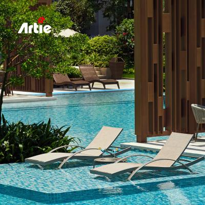 China UV Resistant Aluminum Frame Artie High Quality Lounge Chair Beach Lounger Cruise Ship UV Resistant Outdoor Furniture for sale