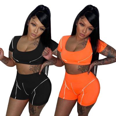 China Wholesale Breathable Crop Top And Pants Two Piece Thoughtful Top And Shorts Set Women Party Club Tracksuits for sale