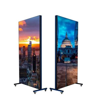 China Hd P1.56 Digitale reclame LED Poster Display Screen Outdoor Slim Smart Wifi Stand Te koop