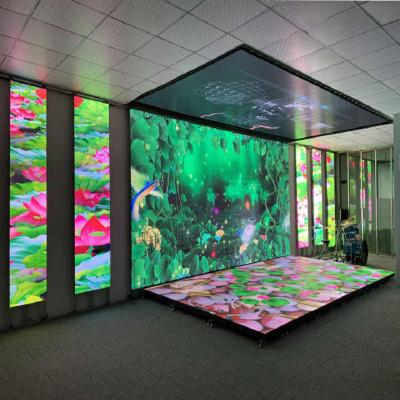 China Interactive Video Stage Dance Floor Stand LED Wall Panels Screen Touch Full Color Tile Wall for sale