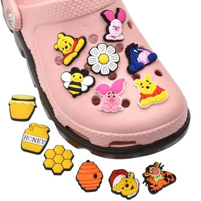 China New durable and soft cartoon charms honey disny charm little bear fang shoe charms for sale