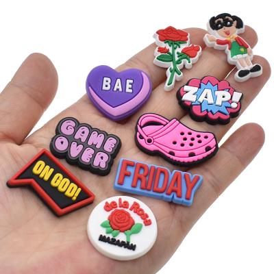 China Durable And Soft New Arrival Luxurious PVC Shoe Charms Cartoon Croc Shoe Decoration Wristband Accessories Birthday Gifts Gift for sale