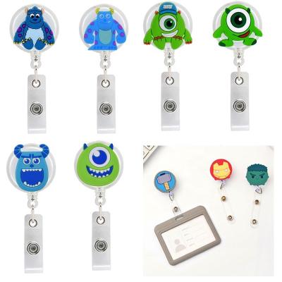 China Durable and Soft Cartoon Nurse Custom Kids School Reel Retractable ID Badge Holder Extend 21cm for Teacher for sale