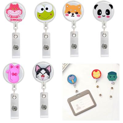 China Durable And Soft PVC Japan Teacher Badge Reel Kids Gift Animation Designs Retractable Reel Holder for sale