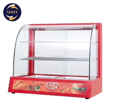 China Factory direct sales baked food warmer display shelf commercial tray insulation electric heating glass cabinet 660*460*600 for sale