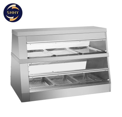 China Factory Price Sales Stainless Steel Hot Food Insulation Restaurant Buffet Electric Heating Display Cabinet 1200*760*840 for sale