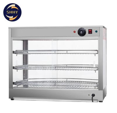 China 660*450*520 Steel Heated Countertop Merchandiser Display Heater Pizza Food Factory Outlet Countertop Showcase Bakery Heating Food Warmer for sale