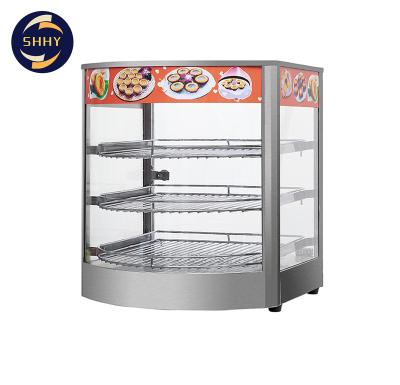 China 450*450*520 Hot Food Bread Snack Chicken Pizza Equipment Warmer Display Cabinet for sale