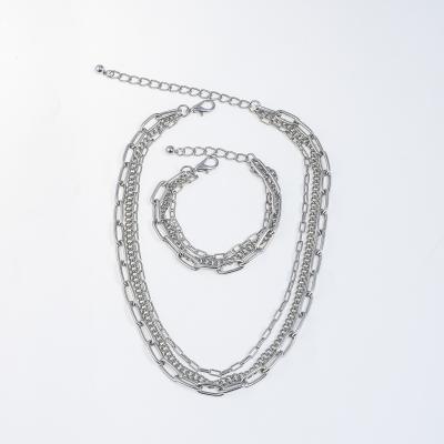 China 2021 FASHIONED Personalized Initial Stainless Steels Trendy Necklace and Bracelet Sets for sale