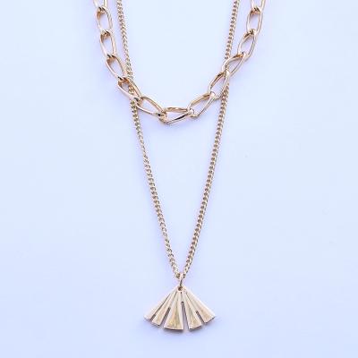 China Hiphop Foliage Gold Silver Link Chain Trendy Designer Choker Necklace for sale