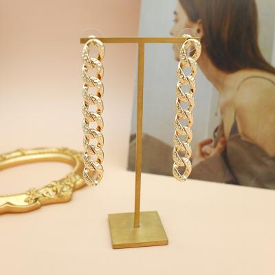 China New FASHIONABLE Stylish 18K Gold Plated Cuban Chain Earrings High Quality for sale