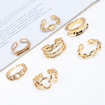 China Wholesale New Miss Jewelry 2021 TRENDY Trendy Minimalist Ring 14K 18k Gold Plated Irregular Ring Jewelry For Women for sale