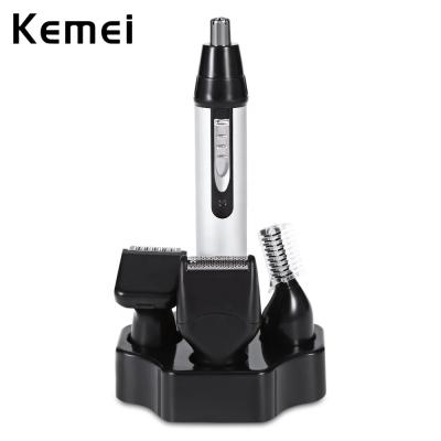 China Hotel Kemei KM-6650 4-in-1 Electric Beard and Nose Trimmer Eyebrow Trimmer Sideburn Cutter Electric Facial Shaver for sale