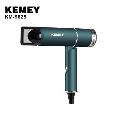 China KEMEY ionic KM-9825 1000w/50hz portable and foldable hair dryer AC220-240v green professional salon for sale