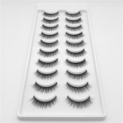 China Comfortable Custom Silk Eyelashes Private Label Wear 3d Synthetic Eyelash Packaging Box 10 Pairs for sale