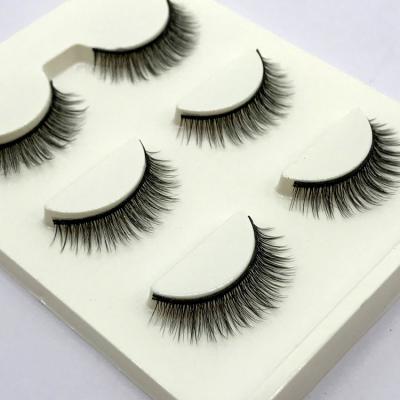 China Wear comfortable wholesale supplier silk false eyelash three pairs of 3d silk false eyelashes for sale