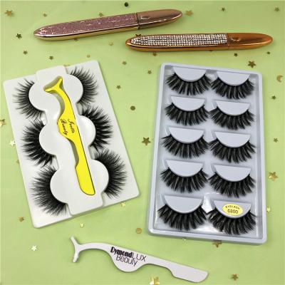 China Wear Comfortable Wholesale Cruelty Faux Mink Eyelashes Free Seller 5 Pair Lashes With Eyelash Packing Box for sale