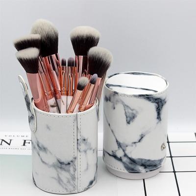 China Newest Fashionable Cosmetic Brush Barrel Cosmetic Storage Bag Dustproof Makeup Brush Bag Makeup Bag Dustproof Leather Bag for sale