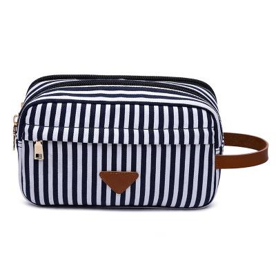 China Durable Makeup Brush Bags Travel Kit Organizer Cosmetic Bag, Stripe Makeup Bag For Women for sale