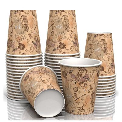 China 8oz 12oz 16oz Double Paper Cup 100% Biodegradable Plastic Free Disposable Takeaway Coffee Cup With Paper Lids for sale