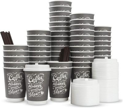 China 8oz 12oz 16oz Single Double Liner 100% Biodegradable Plastic Paperboard Coffee Paper Cup Free Disposable Paper Cup for sale