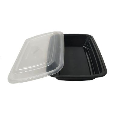 China OEM ODM EL Plastico 28OZ Black Microwavable Leak Proof Disposable Plastic Bento Lunch Box Microwavable for sale