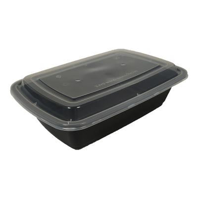 China Black 38OZ Microwavable Desechable Freezer Safe Disposable Plastic Meal Prep OEM ODM Envase Comida Plastic Microwavable Container for sale