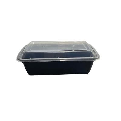 China 24OZ Desechables Microwavable Black Contenedores Leakproof Disposable Plastic Meal Prep OEM ODM Microwavable Container for sale