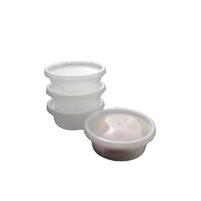 China OEM ODM Box Plastic 8OZ Microwavable Black Round Stackable Disposable Plastic Microwavable Grocery Container for sale