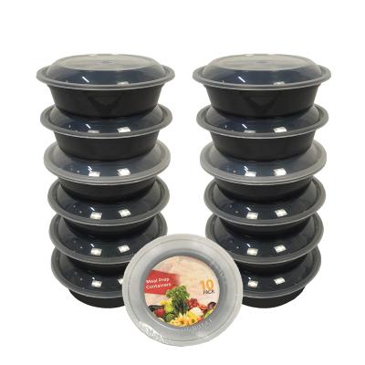 China OEM ODM Desechable 24OZ Stackable Disposable Plastic Round Microwavable Bento Lunch Box Microwavable for sale