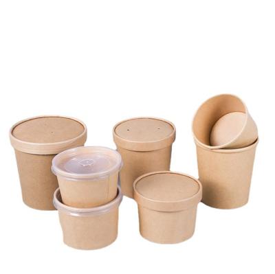 China ODM/OEM Eco-friendly Takeaway Salad Food Soup Cup Disposable Paper Bowl Wadah Makanan Round White Biodegradable for sale