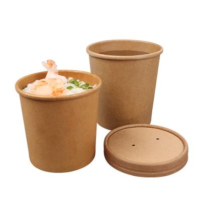 China ODM/OEM Eco-friendly Food Wrappers Round Brown Biodegradable Food Grade Salad Disposable Edible Paper Packaging Boxes for sale