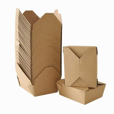 China YBY OEM/ODM Restaurant Custom Disposable Disposable Takeout Food Container Folding Food Paper Boxes With Lids for sale