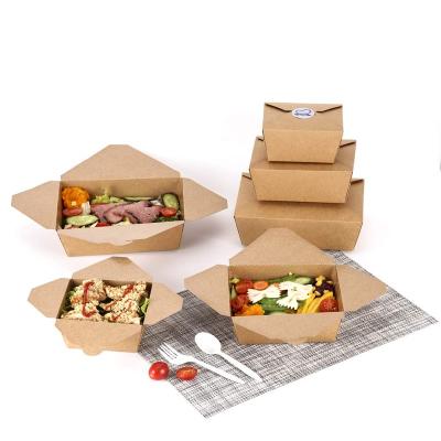 China YBY OEM/ODM Caja Para Comida Custom Compostable Disposable Folding Disposable Paper Boxes Food Packing Salad Disposable Paper Boxes With Lids for sale