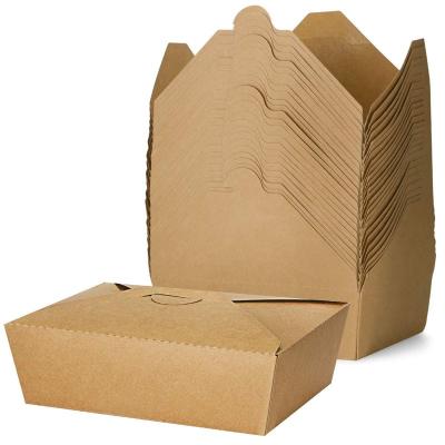 China Disposable YBY OEM/ODM Cajas De Embalaje Disposable Rectangular Take Out Boxes Restaurant Folding Food Takeaway Box Paper for sale