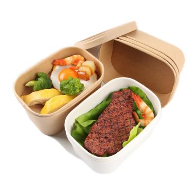 China Bio-degradable YBY OEM/ODM Cajas De Papel Restaurant Disposable Takeaway Food Packaging Kraft Paper Lunch Box With Lids for sale