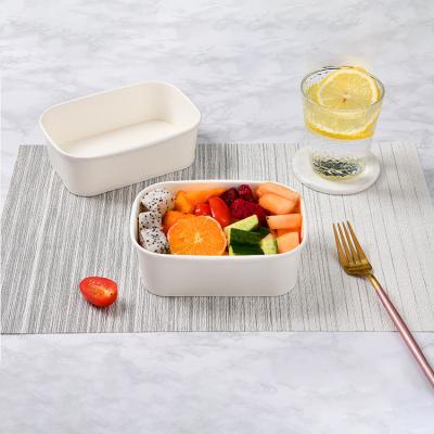 China Bio-degradable Food Grade Paper Box Disposable Food Container Kraft Soup Cup Bowl Restaurant Takeaway Food Packing Box for sale