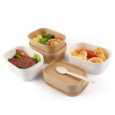 China Bio-degradable YBY OEM/ODM Cajas Kraft Custom Disposable Takeaway Packaging Box Oil and Leakage Proof Kraft Paper Food Boxes With Lids for sale