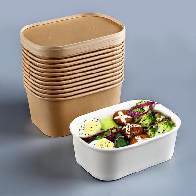 China Biodegradable ODM/OEM Paper Bowl Around Brown Biodegradable Food Grade Take Out Quick Edible Salad Fraft Packaging Boxes for sale