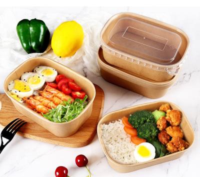 China YBY OEM/ODM Brown Biodegradable Custom Disposable Paper Bowl Papel And White Food Storage Takeaway Packaging for sale