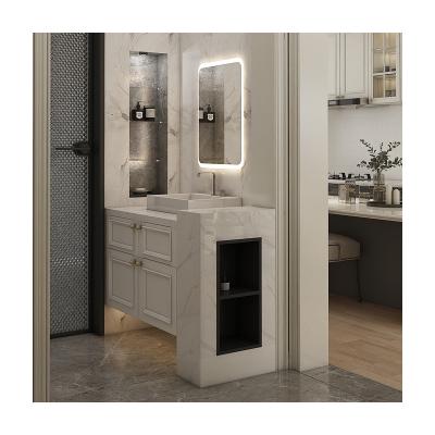 China Modern cabinet bathroom vanity with mirror and basin wall mounted bathroom cabinet for sale